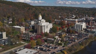 DX0002_218_013 - 5.7K aerial stock footage orbit government office and state capitol building, Montpelier, Vermont