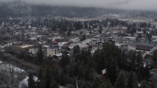 DX0002_227_012 - 5.7K aerial stock footage ascend for wider view of the town, Leavenworth, Washington