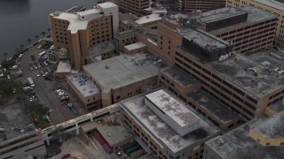 DX0003_229_022 - 5.7K aerial stock footage orbit part of the hospital complex in Tampa, Florida