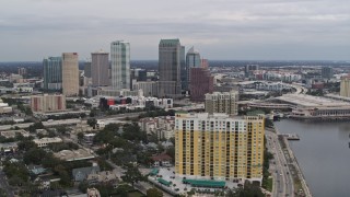 DX0003_229_045 - 5.7K aerial stock footage of the skyline in Downtown Tampa, Florida