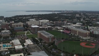 DX0003_231_021 - 5.7K aerial stock footage of approaching the University of Tampa campus, Florida