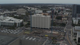 DX0003_231_032 - 5.7K aerial stock footage of circling the Times Building in Downtown Tampa, Florida