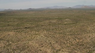 FG0001_000037 - 4K aerial stock footage of wide open Mojave Desert landscape near Laughlin, Nevada