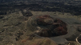 FG0001_000091 - 4K aerial stock footage of the Pisgah Crater cinder cone in the Mojave Desert, San Bernardino County, California