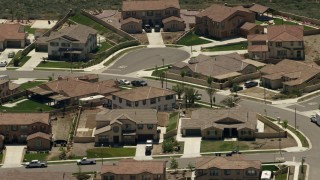 FG0001_000144 - 4K aerial stock footage of a quiet residential neighborhood, Rancho Cucamonga, California