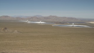 FG0001_000173 - 4K aerial stock footage video of passing the Ivanpah Solar Electric Generating System in California