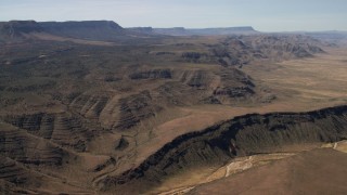 FG0001_000243 - 4K aerial stock footage flyby large mesas in the Arizona Desert