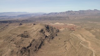FG0001_000252 - 4K stock footage aerial video of mountains and wide desert plains in the Arizona Desert