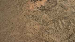 FG0001_000271 - 4K aerial stock footage of a bird's eye view of flat plain the Nevada Desert