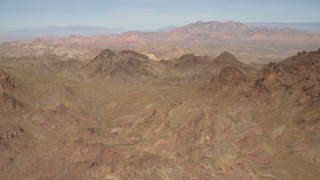 FG0001_000282 - 4K aerial stock footage flyby rugged, barren mountains in the Nevada Desert