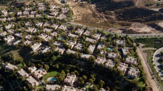 HDA07_16 - HD stock footage aerial video of tract homes in Newhall, California
