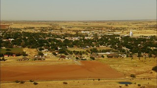 HDA12_083 - HD stock footage aerial video of approaching the outskirts of the town of Walters, Oklahoma