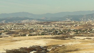 HDA13_275 - HD stock footage aerial video of hillside residential neighborhoods in Castle Pines, Colorado