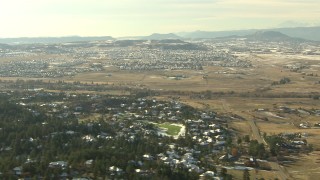 HDA13_280 - HD stock footage aerial video of a suburban neighborhoods in Castle Pines, Colorado