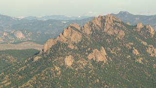 HDA13_289 - HD stock footage aerial video of a jagged peak in the Rocky Mountains, Colorado