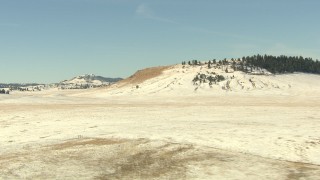 HDA13_315 - HD stock footage aerial video of a hill covered in snow in Park County, Colorado