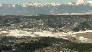 HDA13_323 - HD stock footage aerial video of approach a mountain ridge in the Rocky Mountains, Colorado