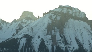 HDA13_403_01 - HD stock footage aerial video of Rocky Mountains peaks at sunrise in Colorado