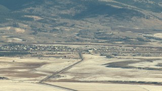 HDA13_460 - HD stock footage aerial video of panning across the town of Fairplay, Colorado
