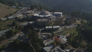 JDC01_009 - 5K aerial stock footage fly away from the Advanced Light Source scientific facility, Lawrence Berkeley National Laboratory, Berkeley, California