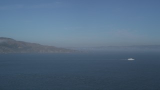 JDC02_036 - 5K aerial stock footage of panning across Angel Island, San Francisco Bay, San Francisco, California