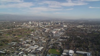 JDC04_002 - 5K aerial stock footage of an approach to Downtown San Jose, California