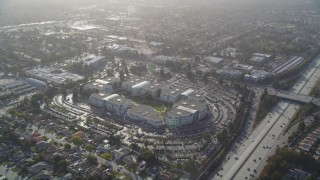JDC04_020 - 5K aerial stock footage of orbiting Apple Headquarters office buildings, Cupertino, California