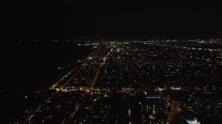 LD01_0023 - 5K aerial stock footage of Venice, California at night