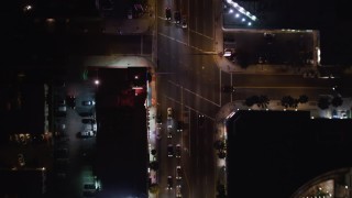 LD01_0067 - 5K aerial stock footage bird's eye of cars and streets on the Sunset Strip, West Hollywood, California