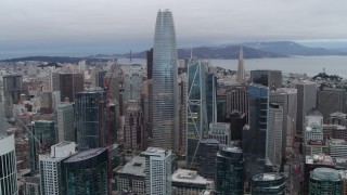 PP0002_000035 - 5.7K stock footage aerial video of Salesforce Tower skyscraper and high-rises in Downtown San Francisco, California
