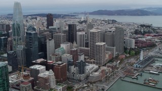 PP0002_000040 - 5.7K stock footage aerial video stationary view of the city's skyscrapers in Downtown San Francisco, California