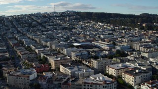 PP0002_000138 - 5.7K stock footage aerial video of slowly passing Marina District apartment buildings in San Francisco, California
