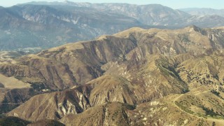 TS01_016 - 1080 stock footage aerial video of rugged mountains in the Los Padres National Forest, California