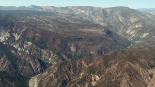 TS01_018 - 1080 stock footage aerial video of tall mountains in Los Padres National Forest, California