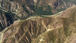 TS01_020 - 1080 stock footage aerial video of a bird's eye of mountains in Los Padres National Forest, California