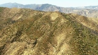 TS01_027 - 1080 stock footage aerial video of a mountain ridge and a range in the distance, Los Padres National Forest, California