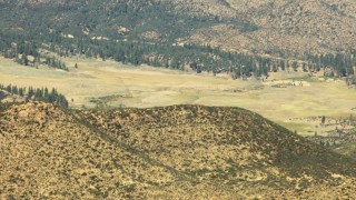 TS01_029 - Aerial stock footage of 1080 aerial  video of hills, valley, and evergreens in Los Padres National Forest, California