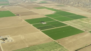 TS01_039 - 1080 stock footage aerial video of farmland and crop fields in Cuyama Valley, California