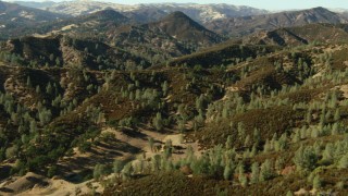 TS01_129 - 1080 stock footage aerial video of hills in Ohlone Regional Wilderness, California