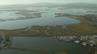 TS01_159 - 1080 stock footage aerial video of approaching Napa Sonoma Marsh in Vallejo, California