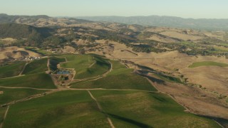 TS01_170 - 1080 stock footage aerial video of farms, homes, and hills in Sonoma, California