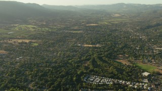 TS01_177 - 1080 stock footage aerial video of flying over rural neighborhoods in Sonoma, California