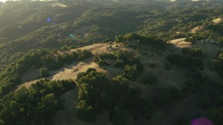 TS01_182 - 1080 stock footage aerial video of upscale homes and forest in the Sonoma Mountains, California