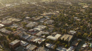 TS01_199 - 1080 stock footage aerial video of office buildings and neighborhoods in Santa Rosa, California
