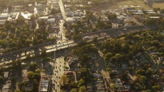 TS01_200 - Aerial stock footage of 1080 aerial  video of Highway 101 and College Avenue, Santa Rosa, California