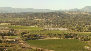TS01_202 - 1080 stock footage aerial video of farms and homes in Santa Rosa, California