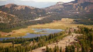 TS01_298 - 1080 stock footage aerial video of lakes and the Sierra Nevada Mountains, California