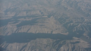 WA001_023 - 4K stock footage aerial video of a bird's eye view of the Sierra Pelona Mountain range in California