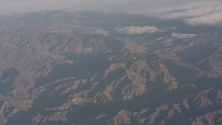 WA002_009 - 4K stock footage aerial video fly over the San Emigdio Mountains toward Pyramid Lake, California