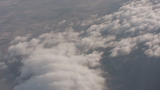 WA002_013 - 4K stock footage aerial video of clouds over the Los Padres National Forest in California